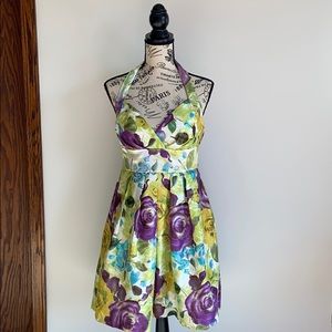 Charlotte Russe Formal Floral Halter Dress 11 J